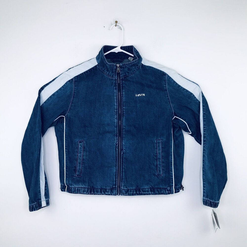 Levi's Women's XL Demin Jacket Lightweight Retro Coaches Track NWT LW9RC991